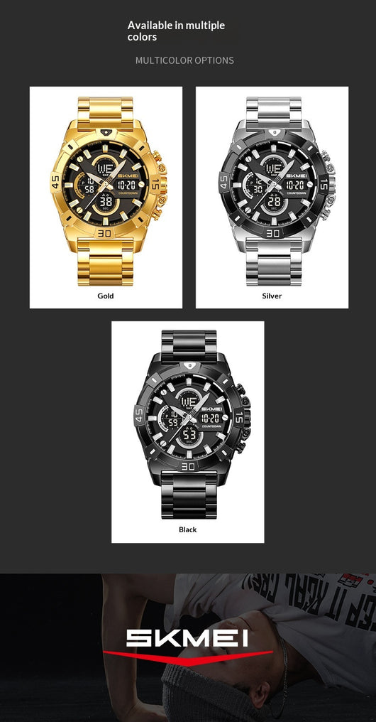 Reloj Cronógrafo Deportivo Electrónico para Hombre con Correa de Acero - Image 18
