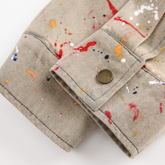 Camisa Denim Holgada con Efecto Tinta Splash - Image 25