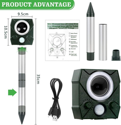 Repelente Ultrasónico Solar para Perros y Aves con Carga y Voz - Image 13