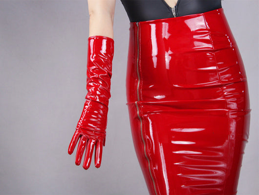 Guantes de Cuero PU Brillante Largos con Ajuste al Codo - Image 21