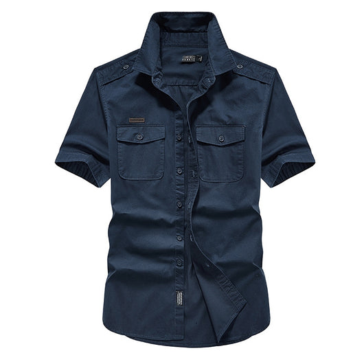 Camisa de Algodón Puro para Hombre - Manga Tres Cuartos Casual Outdoor - Image 5