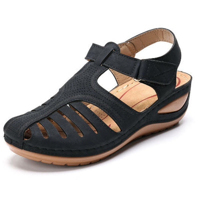 Sandalias Retro Talla Grande con Cuña y Punta Redonda - Image 6