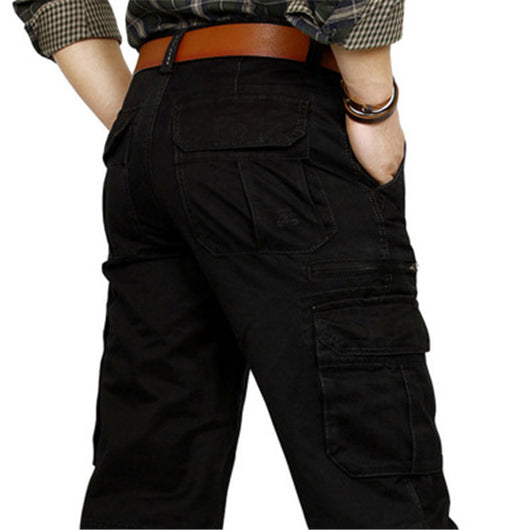 Pantalones Cargo Gruesos Casuales para Hombre - Corte Recto Algodón Puro - Image 10