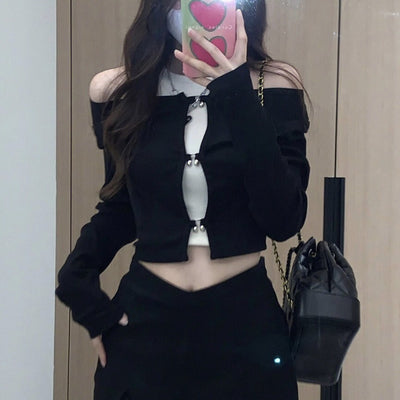Remera Manga Larga para Mujer en Negro