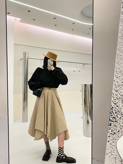 Falda Slim de Cintura Alta con Diseño Irregular - Image 6