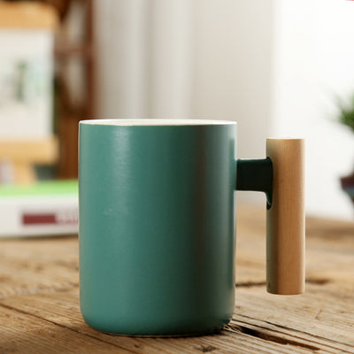 Taza de Cerámica Recta con Asa de Madera - Image 33