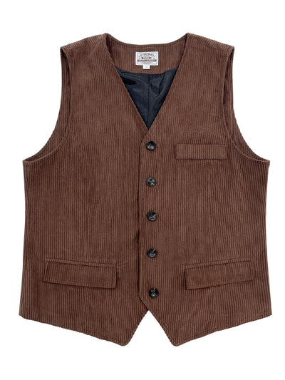 Chaleco de Pana para Hombre con Bolsillos de Patchwork y Chaqueta Exterior - Image 6