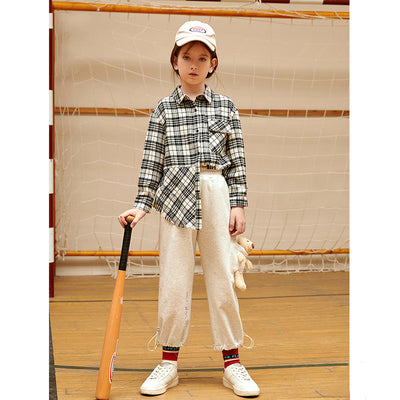 Camisa Infantil Cuadros Suelta Manga Larga Casual - Image 3