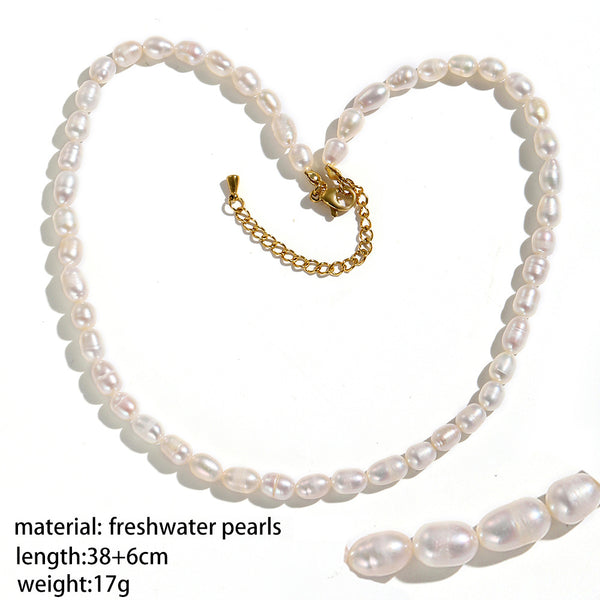 Collar de Perlas de Agua Dulce Natural - Cadena de Clavícula Lujo Minimalista - Image 5