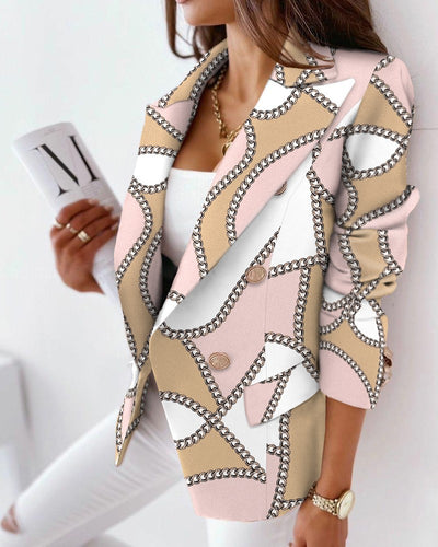 Traje Estampado Cruzado de Manga Larga - Image 28