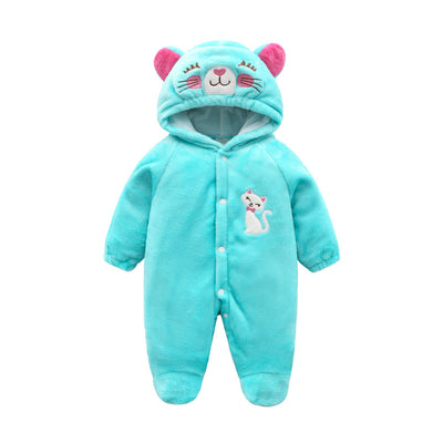 Pijama Tipo Mameluco de Franela con Capucha para Bebé - Unisex 0-1 Año - Image 7