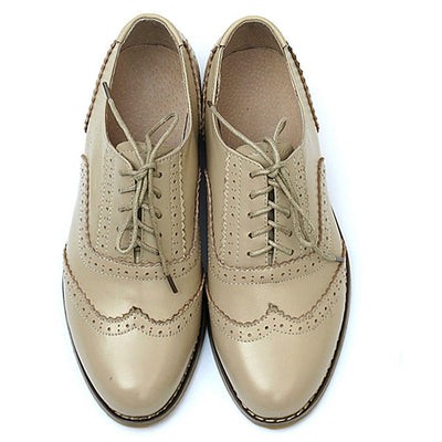 Zapatos Planos Punta Aguda Cuero Estilo Británico para Mujer - Image 22