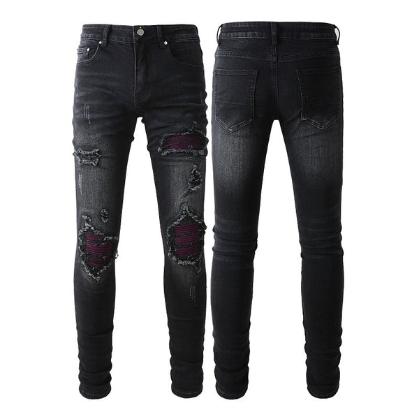Jeans Slim Ajustados con Roturas y Stretch