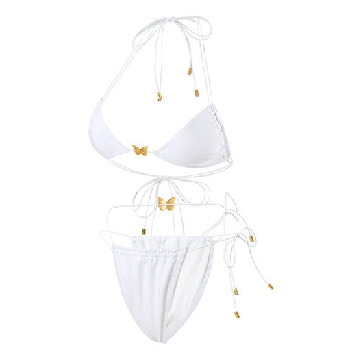 Traje de Baño Triangular con Cordón Elástico y Diseño Mariposa para Mujer - Image 10