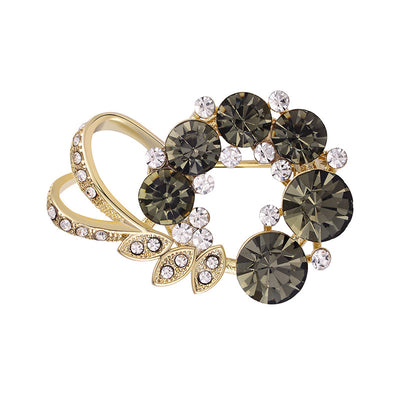 Broche Temperamento Coreano con Diamante Negro Incrustado
