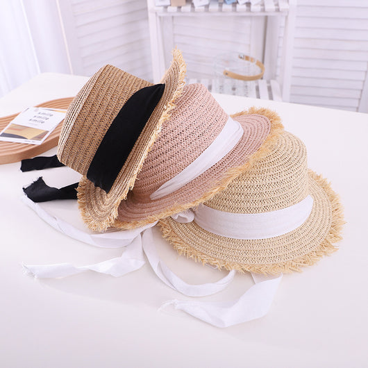 Sombrero de Paja Calado Protección Solar Estilo Británico