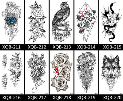 Tatuaje Temporal Floral de Media Manga - Image 43