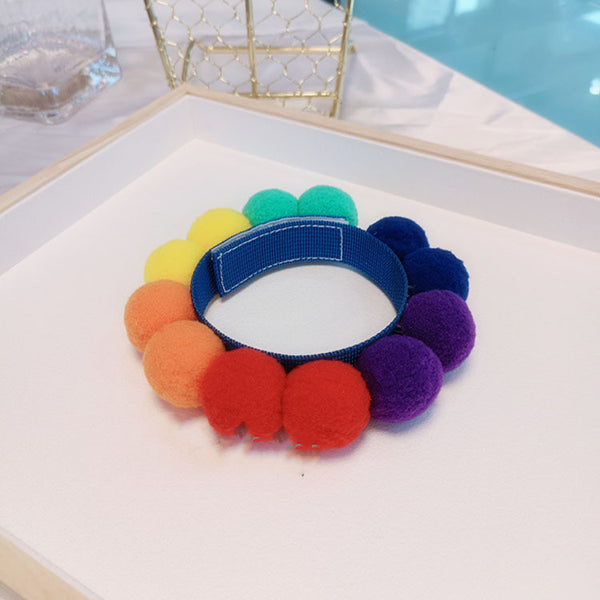 Collar Corgi con Pompón de Pelaje Colorido para Festival - Image 3