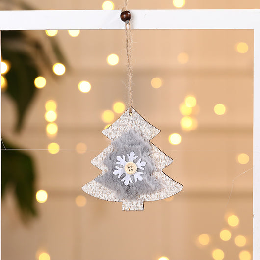 Adorno Navideño de Madera con Peluche - Colgante Decorativo - Image 5