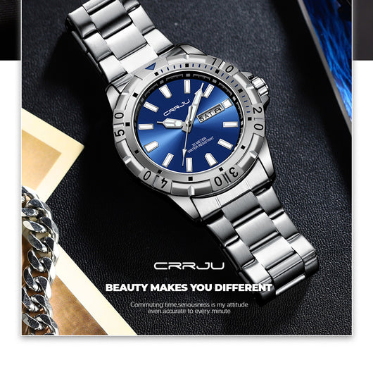 Reloj de Negocios para Hombre con Esfera Grande, Resistente al Agua y Doble Calendario - Image 18