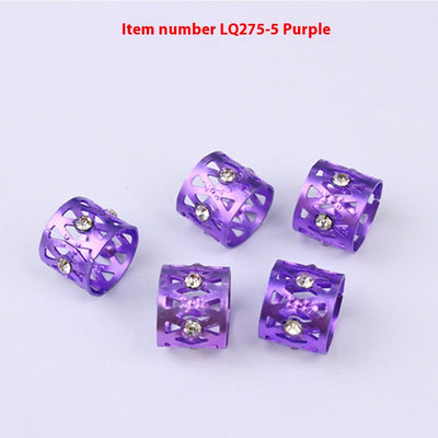 Anillos para Cabello y Pelucas con Joyas - Set de 7 Colores en Aluminio - Image 10