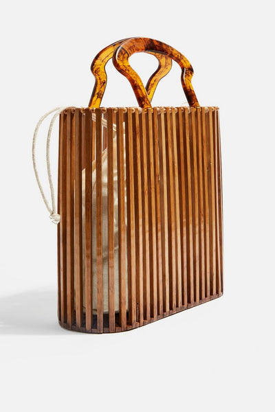 Bolsa de Playa Tejida con Asas de Acrílico y Detalles de Bambú - Image 11