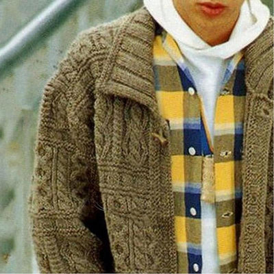 Suéter Chaqueta Tejida Cuello Solapa Ajustada Manga Larga - Image 8