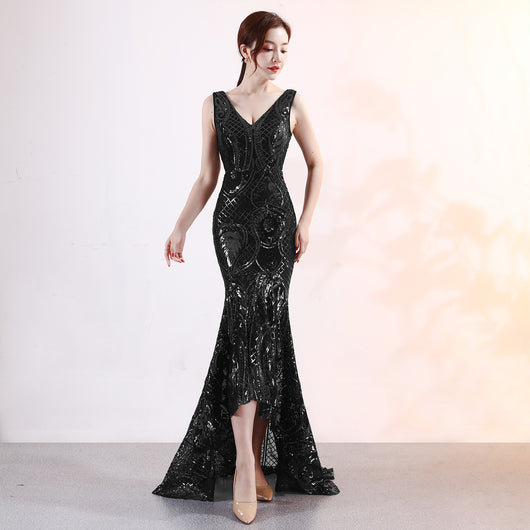 Vestido de Noche Elegante Escote V para Mujer - Diseño Sexy para Fiestas y Eventos - Image 16