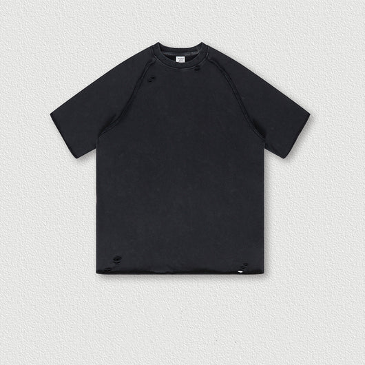 Playera Batik Desgastada de Algodón Terry para Hombre - Image 11