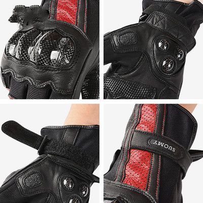 Guantes de Motociclista de Cuero Transpirable para Hombre y Mujer - Protección Todo Clima - Image 14