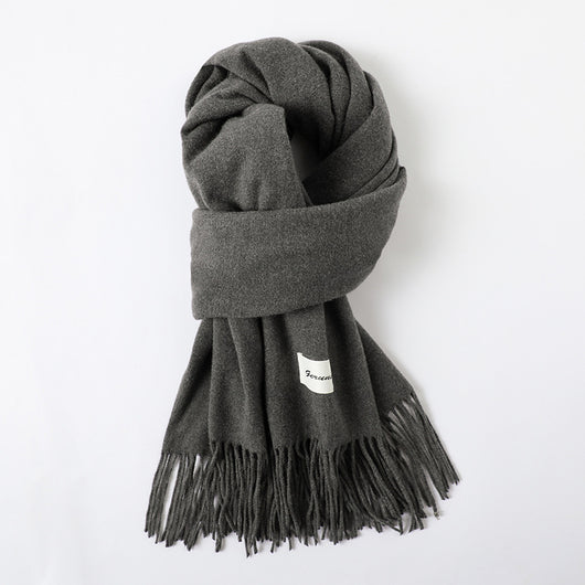 Bufanda de Cachemira Artificial con Borlas - Abrigo Cálido para Otoño e Invierno - Image 33