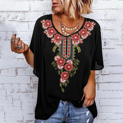 Blusa Étnica Estampada con Volantes en las Mangas - Image 9