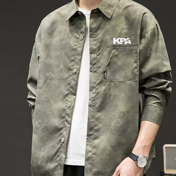 Camisa de Camuflaje Retro Estilo Japonés para Hombre