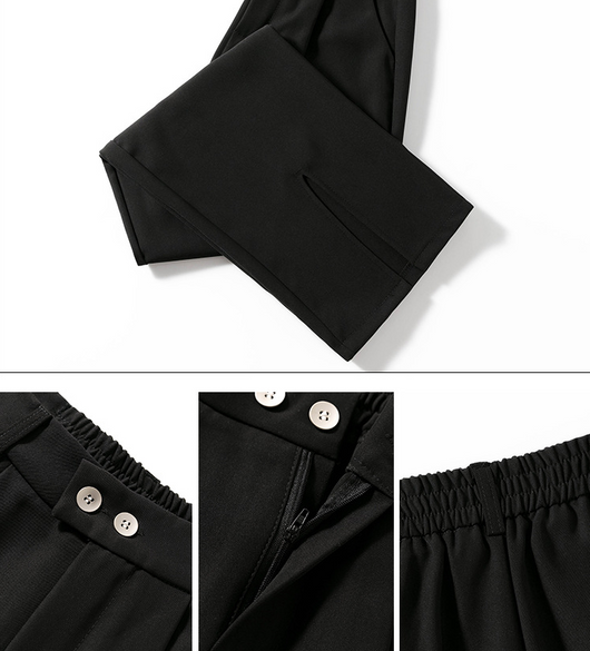Pantalón Palazzo Cintura Alta Otoño Temprano Mujer Corte Holgado - Image 11