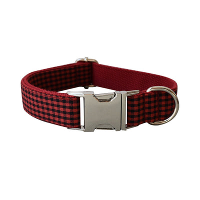 Accesorios de Algodón a Cuadros Rojo y Negro con Herrajes - Image 12