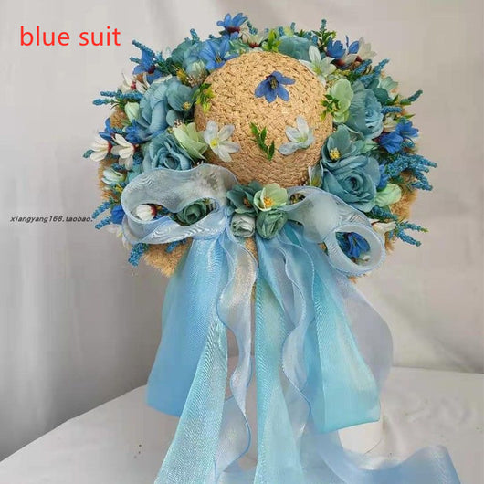 Sombrero de Paja Púrpura con Flor para Mujer - Estilo Raffia - Image 24