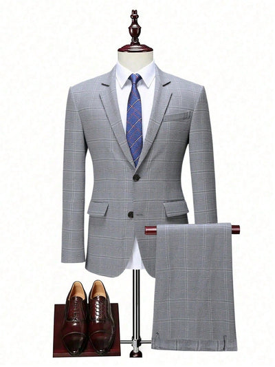 Traje Ejecutivo Slim Fit a Cuadros - Conjunto de Dos Piezas - Image 8