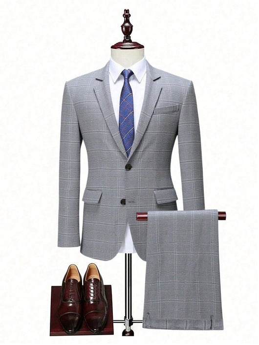 Traje Ejecutivo Slim Fit a Cuadros - Conjunto de Dos Piezas - Image 8