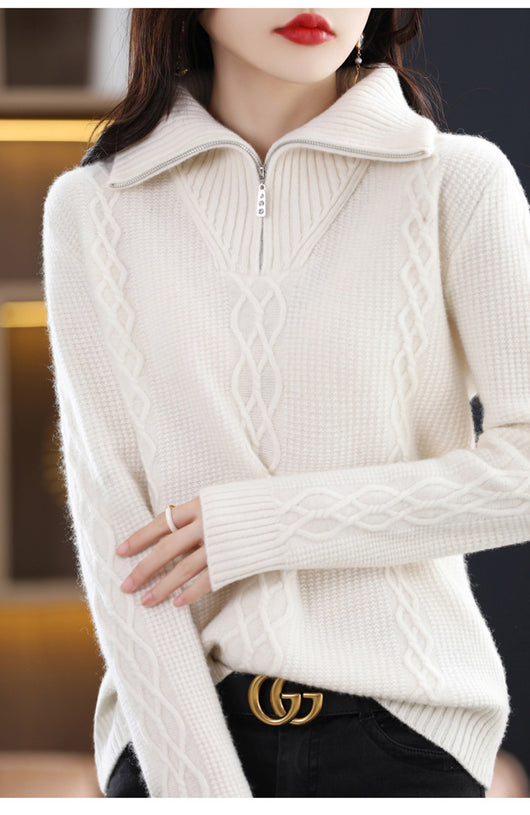 Suéter de Lana Grueso con Cuello Alto para Otoño e Invierno - Image 8