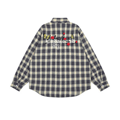 Camisa Cuadriculada Holgada de Manga Larga para Hombre - Image 19