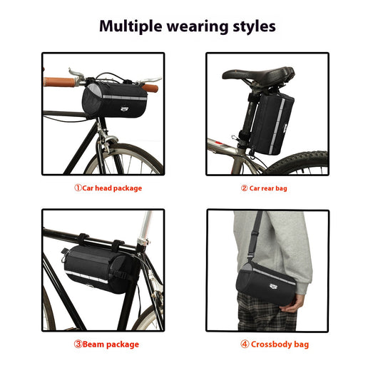 Bolsa Frontal de Gran Capacidad para Bicicleta de Montaña con Soporte Plegable - Image 3