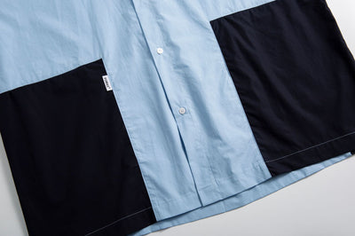 Camisa Suelta Japonesa con Estampado Colorblock y Bordado - Image 5