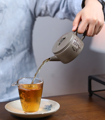 Tetera Artesanal de Barro Púrpura con Boca Ancha - Té Premium Hanwa - Image 16
