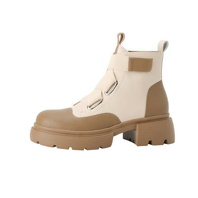 Botas Martin de Cuero Grueso Estilo Retro Francés para Mujer - Image 5