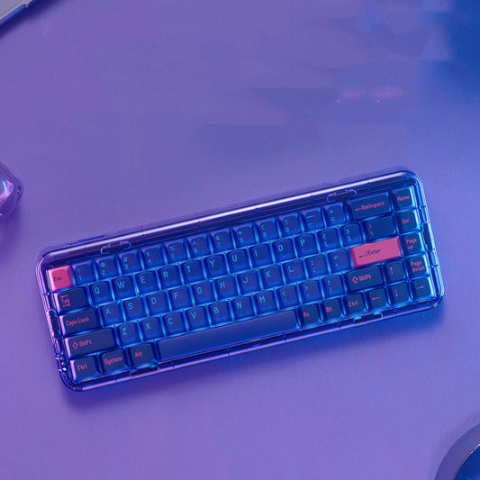 Teclado Mecánico Inalámbrico Tri-modo con Diseño Transparente