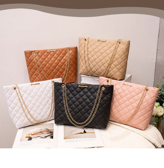 Bolso Bandolera Mujer Capacidad Grande Diseño Rombo Cadena Premium - Image 14