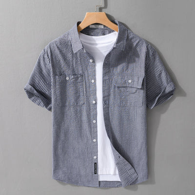 Camisa Casual de Algodón Manga Corta para Hombre - Versátil y Moderna - Image 3