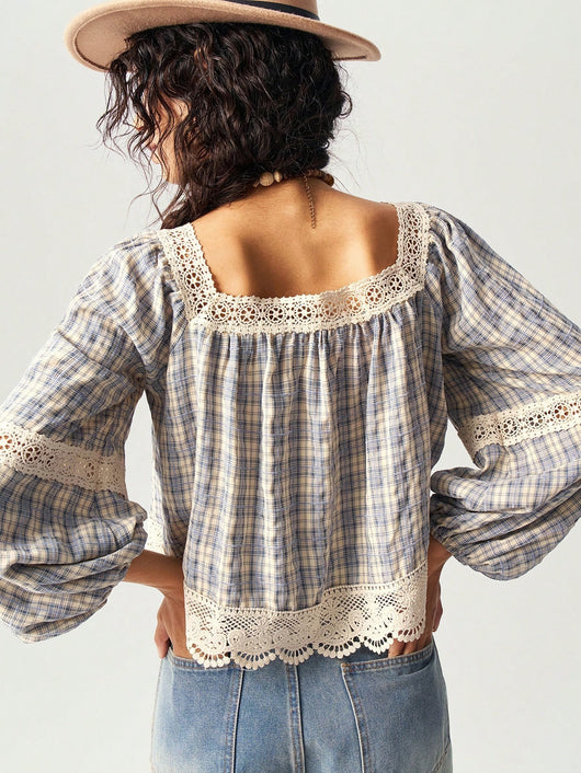Blusa de Encaje Patchwork para Mujer - Image 17