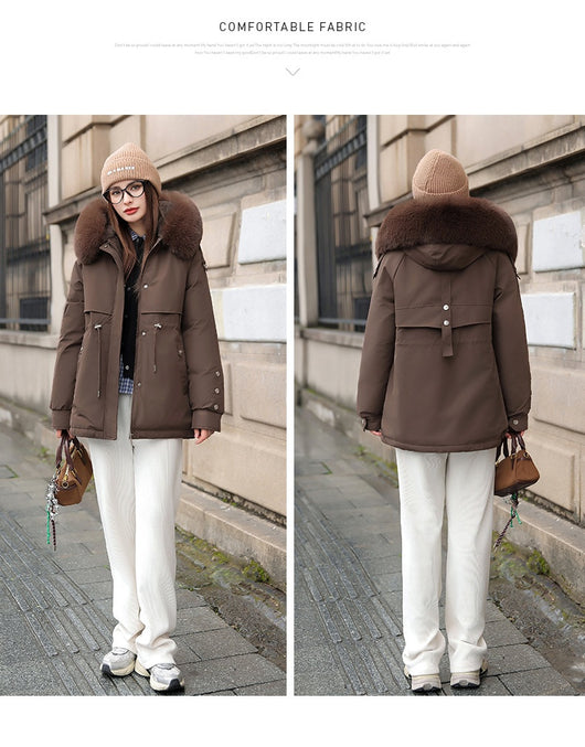 Chaqueta Acolchada Mujer con Cuello de Pelaje y Forro Polar - Image 35