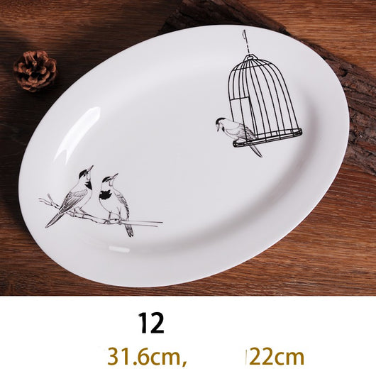 Plato Hondo de Porcelana Bone China Estilo Europeo Creativo - Image 23